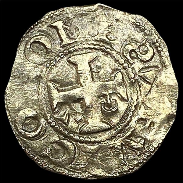 1100s Crusades France Anjou Silver Denier NEARLY UNCIRCULATED