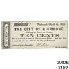 Image 1 : 1862 10C City of Richmond Fractional Note