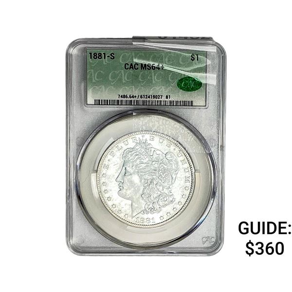 1881-S Morgan Silver Dollar CAC MS64+