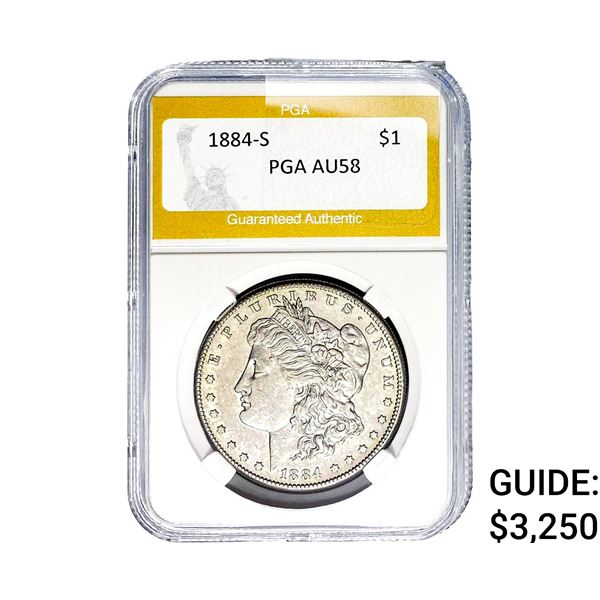 1884-S Morgan Silver Dollar PGA AU58