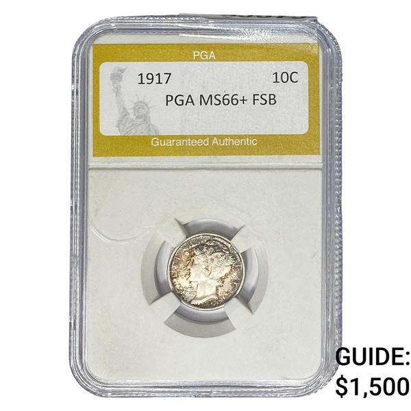 1917 Mercury Silver Dime PGA MS66+ FSB