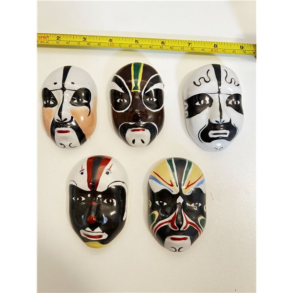 handmade Chinese ceramic Peking opera mask miniatures