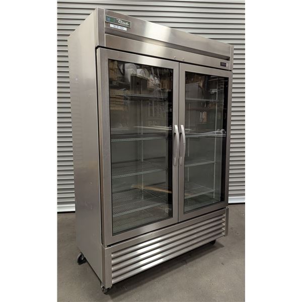 True T-49G-HC-FGD01 54" Double Swing Door Glass Cooler