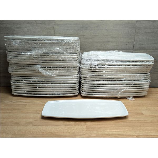 14" x 6" White Plates - Lot of Approx 45