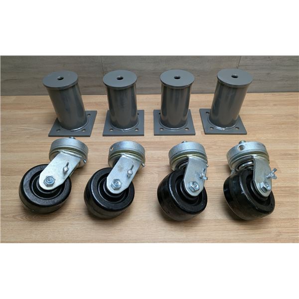 6" Base With Casters - Set of 4