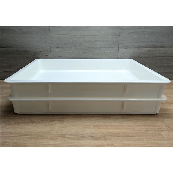 Cambro 18" x 26" x 3" White Polypropylene Pizza Dough Proofing Boxes - Lot of 2