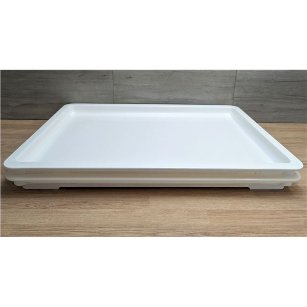 Cambro 18" x 26" White Pizza Dough Proofing Box Lids - Lot of 2