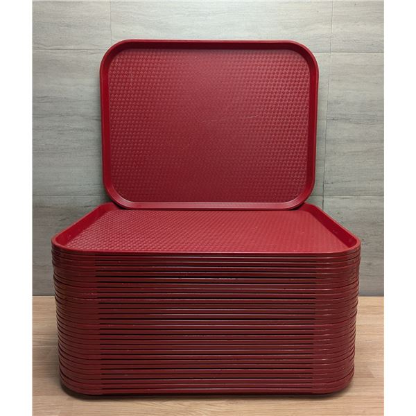 Cambro Red 14" x 18" Fast Food Trays - Lot of 28| Ft1