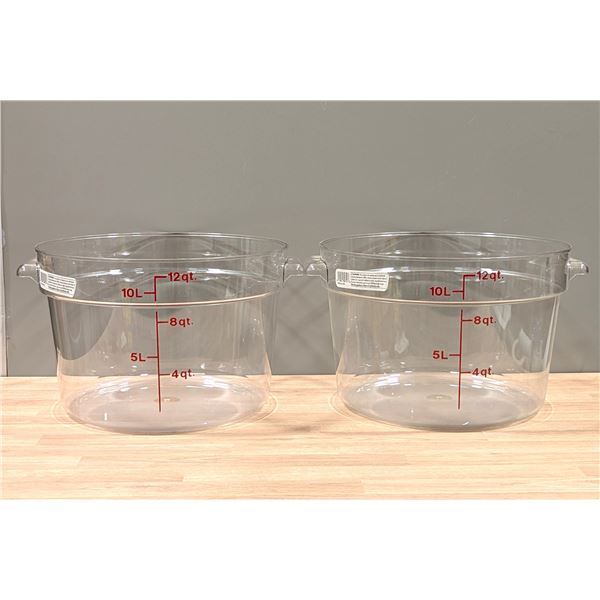 Cambro 12qt Clear Round Food Storage Containers - Lot of 2
