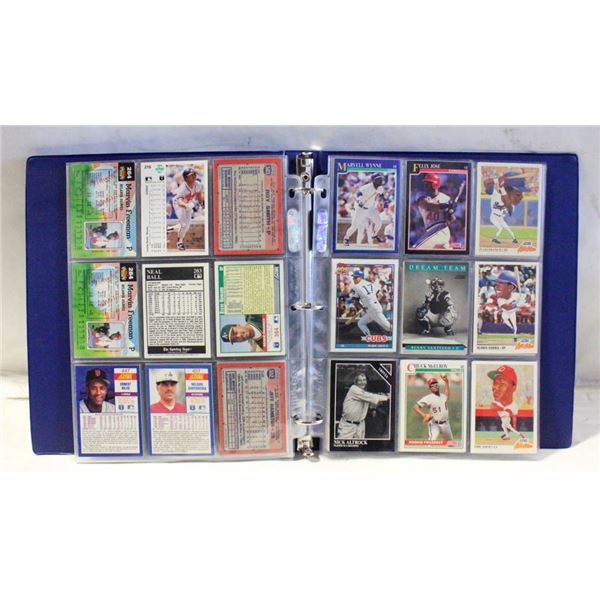 BINDER OF ASSORTED BASEBALL CARDS(APPROX 81 TOTAL)