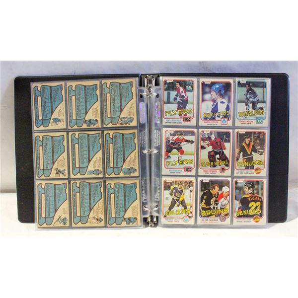 BINDER OF HOCKEY CARDS 1971-1981 APPROX 115 TOTAL
