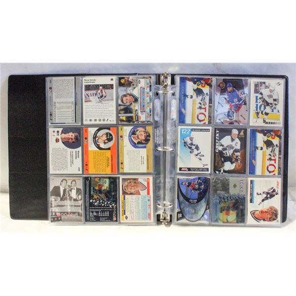 BINDER OF WAYNE GRETZKY CARDS (APPROX 106 TOTAL)