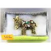Image 1 : NEW DONKEY BROOCH FILLED WITH COLORFUL