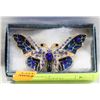 Image 1 : NEW REGAL BLUE BUTTERFLY BROOCH 2.1”X1.5”