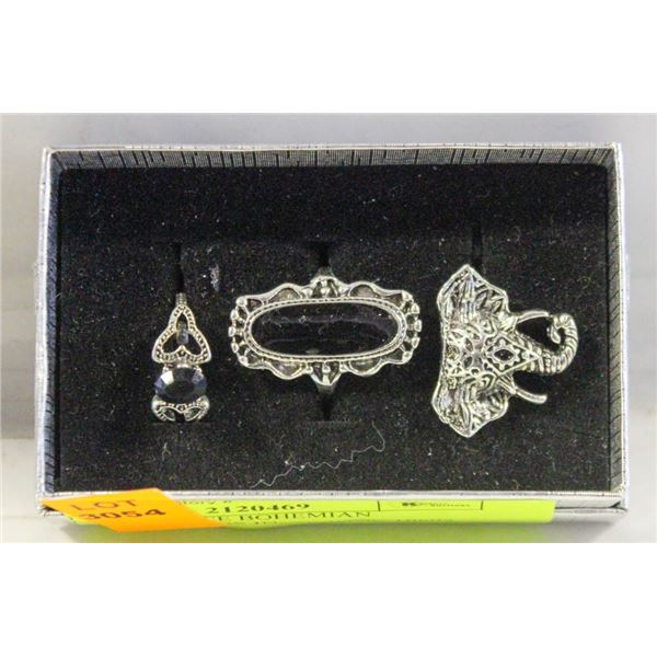 NEW 3 PIECE BOHEMIAN STACKED RINGS IN