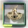 Image 1 : NEW WITCH HAT BROOCH IN BRASS TONES