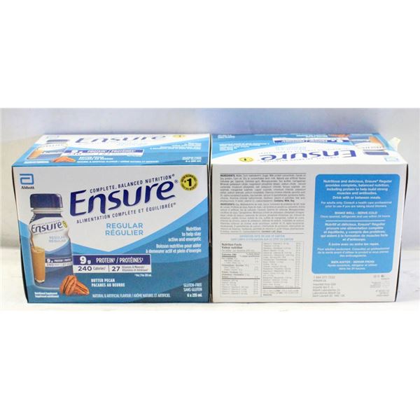 2 CASES OF ENSURE 6 X 235 ML 1 BUTTER PECAN
