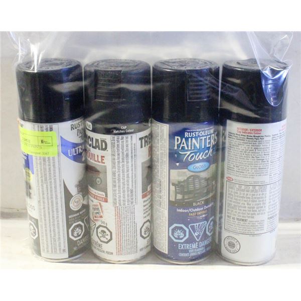 LOT OF BLACK SPRAY PAINTS