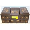 Image 1 : VINTAGE MULTI COMPARTMENT JEWELRY BOX-NO CONTENTS