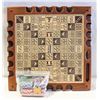 Image 1 : HANDMADE WOOD DICE POKER GAME 20X20"