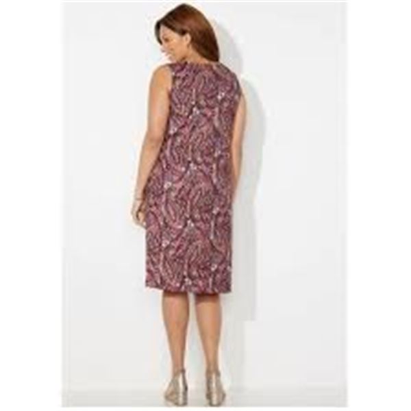NEW LEEBE WOMENS PLUS SIZE DRESS 5XL BURGUNDY