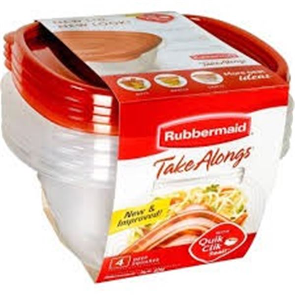NEW 8 RUBBERMAID TAKEALONGS DEEP SQUARES 1.2L