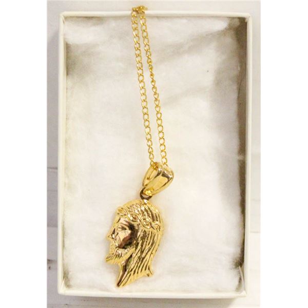 ESTATE 750 MARKED JESUS PENDANT 17"