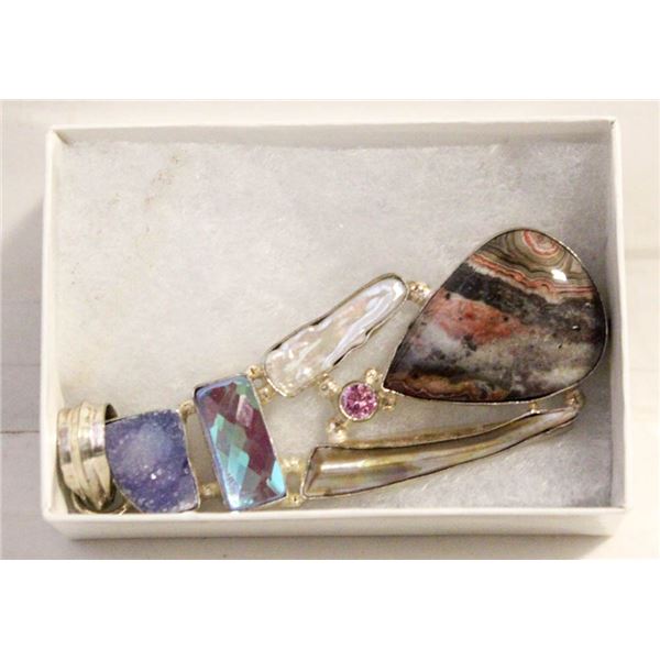 3 1/2" CRAZY LACE, PEARL, TOPAZ, DRUZY