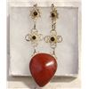 Image 1 : RED JASPER & BLUE SUNSTONE 18' NECKLACE