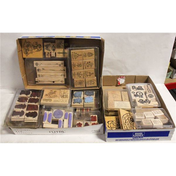 4 FLATS OF SCRAPBOOKING STAMPS
