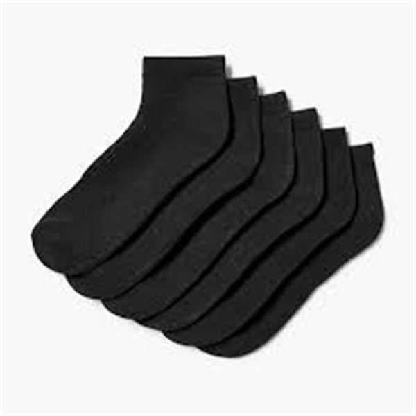 NEW 15 PAIRS WOMENS BLACK CREW CUT SOCKS