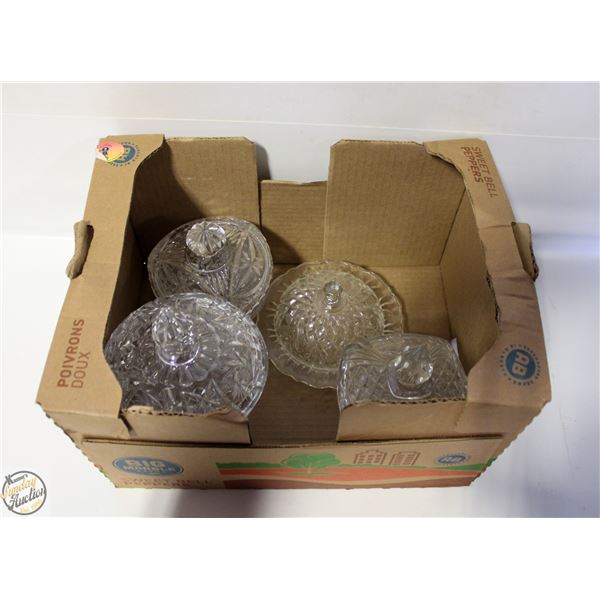 LOT OF PINWHEEL CRYSTAL AND CUT GLASS