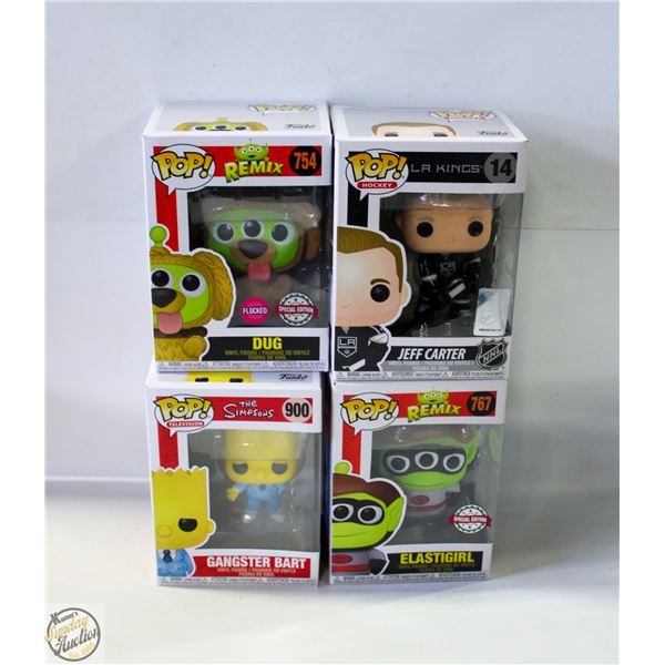 LOT OF 4 FUNKO POPS - PIXAR, NHL, SIMPSONS