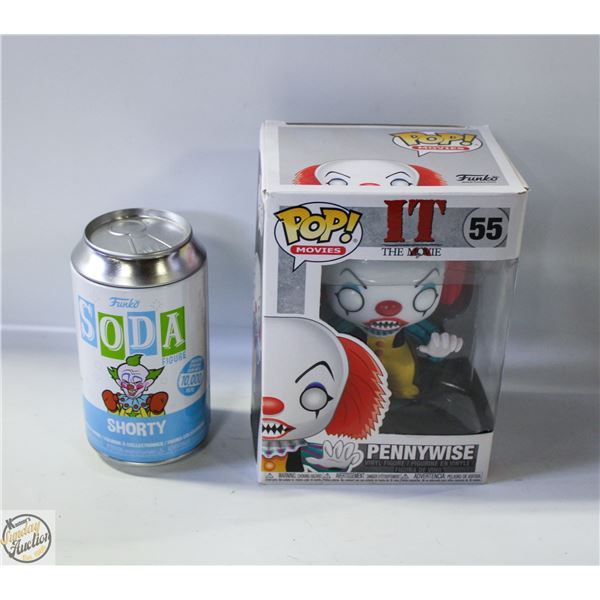 LOT OF 2 FUNKOS - FUNKO POP "IT" CLOWN &