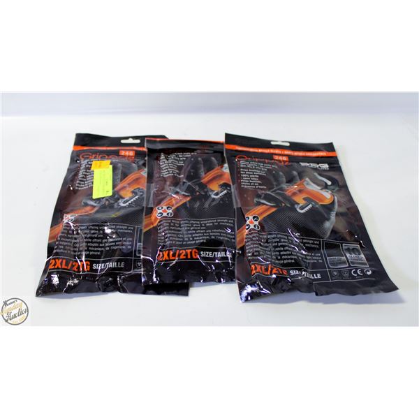 3PKS OF 10 GLOVES BDG GRIPPAZ NITRILE MECHANIC