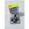Image 1 : ART GLASS NECKLACE & EARRINGS IN BOX-ESTATE