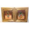Image 1 : 2 SMALL VTG ITALY OIL PAINTINGS & WOOD FRAMES