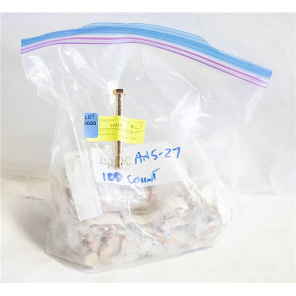 125 COUNT 3-1/4" AN5-27 HEX BOLT AERONAUTICAL