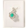 Image 1 : #137- NATURAL  GREEN AGATE & CZ PENDANT