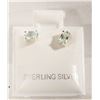 Image 1 : #85-NATURAL  SKY BLUE TOPAZ STUD EARRINGS