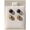 Image 1 : #62- NATURAL AKOYA PEARL STUD EARRINGS 2 SET