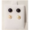 Image 1 : #57- NATURAL AKOYA PEARL STUD EARRINGS 2 SET