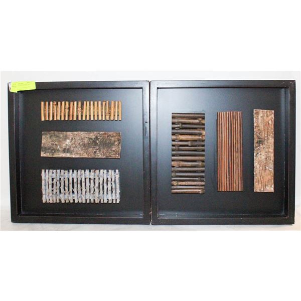SET OF 2 BOHO SHADOW BOX ART