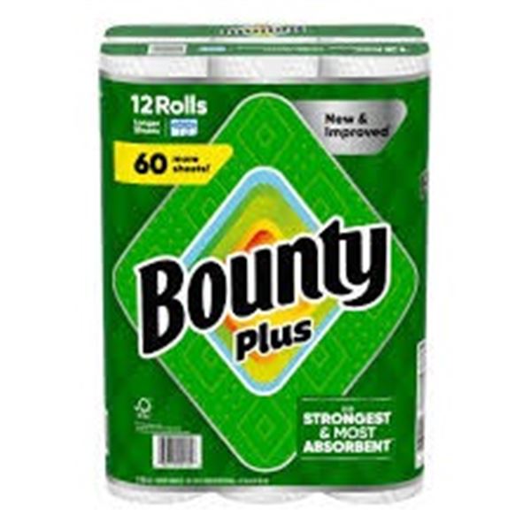 NEW BOUNTY 12 PAPER TOWEL ROLLS 91 SHEETS PER ROLL