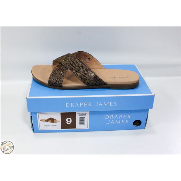 DRAPER JAMES BROWN WOMENS SANDALS SIZE 9