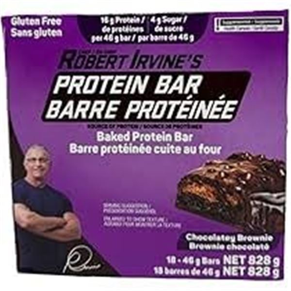 NEW 18 X 46G ROBERT IRVINE PROTEIN BAR CHOCOLATE