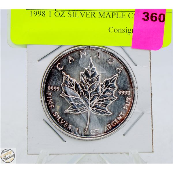 1998 1 OZ SILVER MAPLE COIN