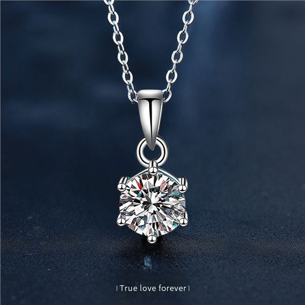 2 CT GRA CERTIFIED ROUND BRILLIANT 925S NECKLACE