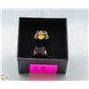 Image 1 : BOX W/ 2 STERLING SILVER RINGS, SIZES 9 & 5 EACH