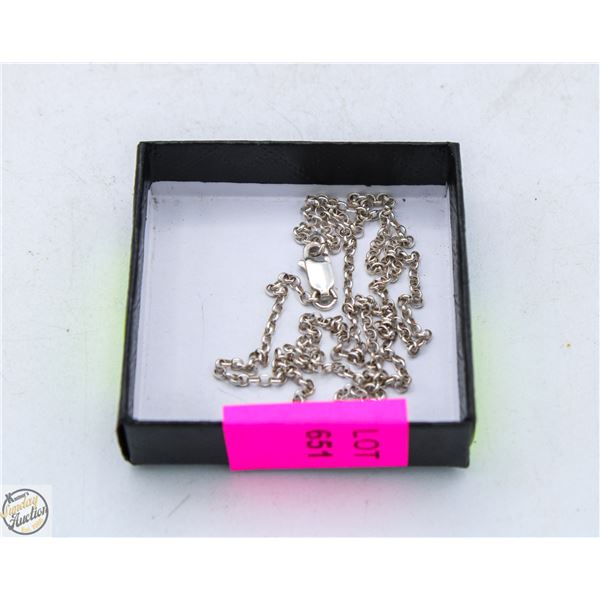 SILVER 925 NECKLACE, 19 INCH LONG